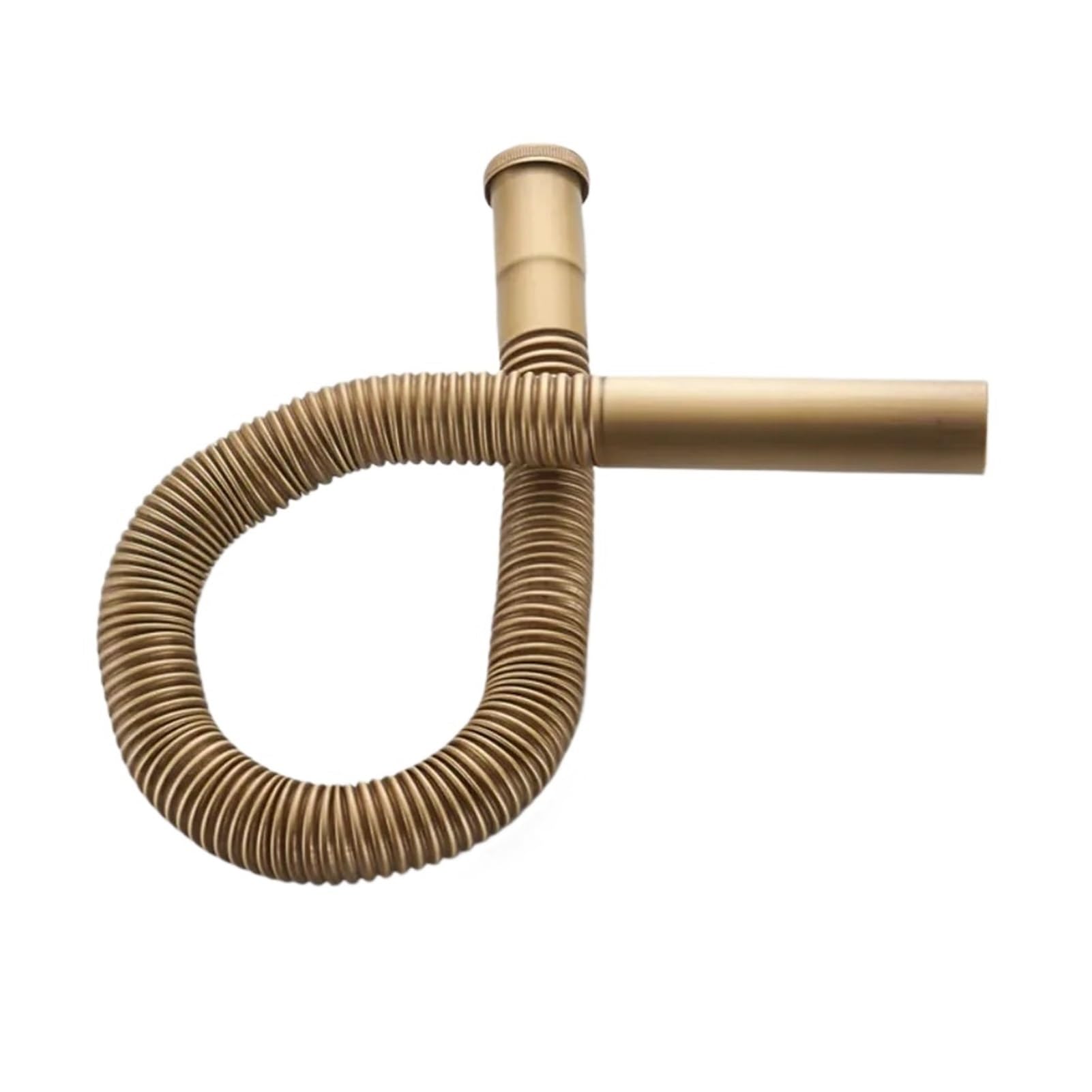Manguera de latón Sifón Desagüe flexible for fregadero Baño Cocina Lavabo Tubo agua Juego desagüe Accesorios for bañera(Silver)