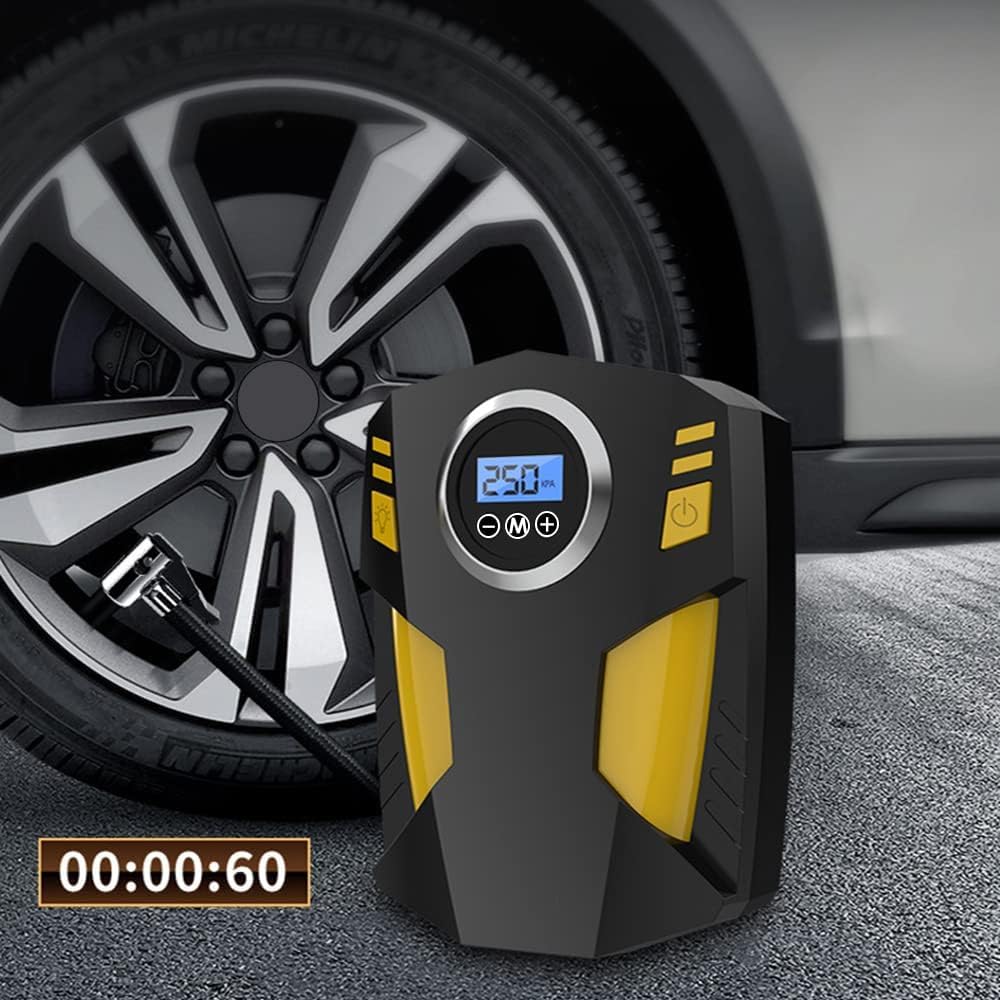 Hobimtek Dijital Lastik Şişirme 12V DC Taşınabilir Hava Kompresörü 150 PSI Lastik Pompası Basınç Göstergeli Fener ST-5002