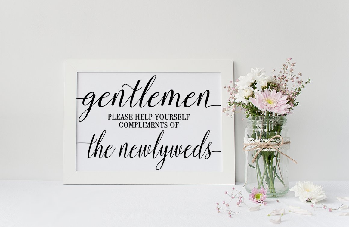 Mens Restroom Print - Bathroom Basket Wedding Sign - 5" x 7" or 8" x 10" Wedding Reception Print (ID7) (5" x 7")