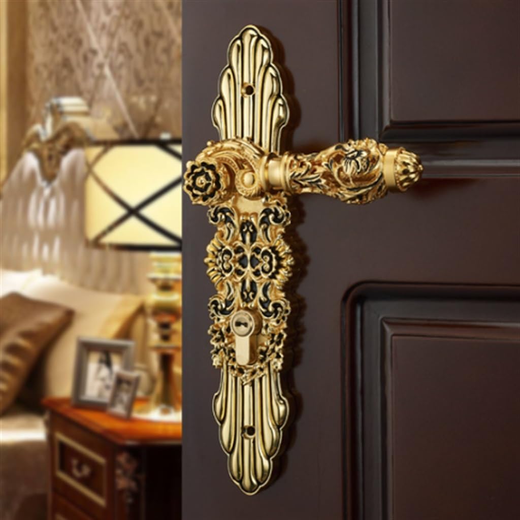Villa Handle Lock Wooden Door Lock Gold Door Lock Inside Room Lock