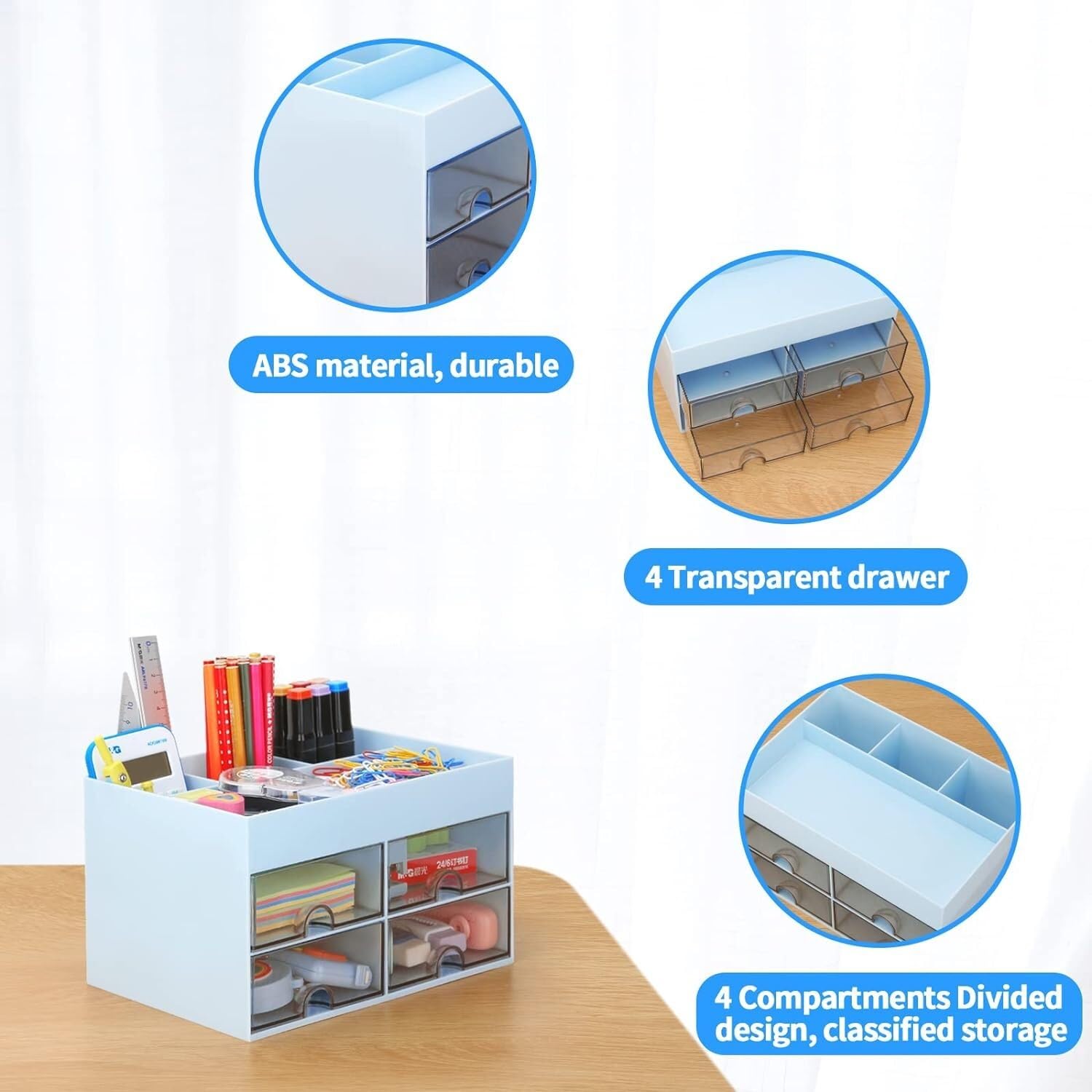 Schreibtisch-Organizer, Schreibtisch-Organizer, Schreibtisch-Organizer, Büro-Desktop-Organizer mit Schublade, Schreibtisch-Zubehör, Schreibwaren-Organizer, Schreibtisch-Organizer, Schreibtisch-Aufbe