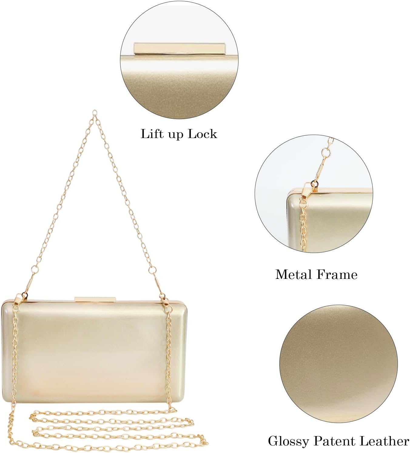 Women Evening Clutch Purses Patent Leather Clutches Formal Party Wedding Cocktail P... - Image 5