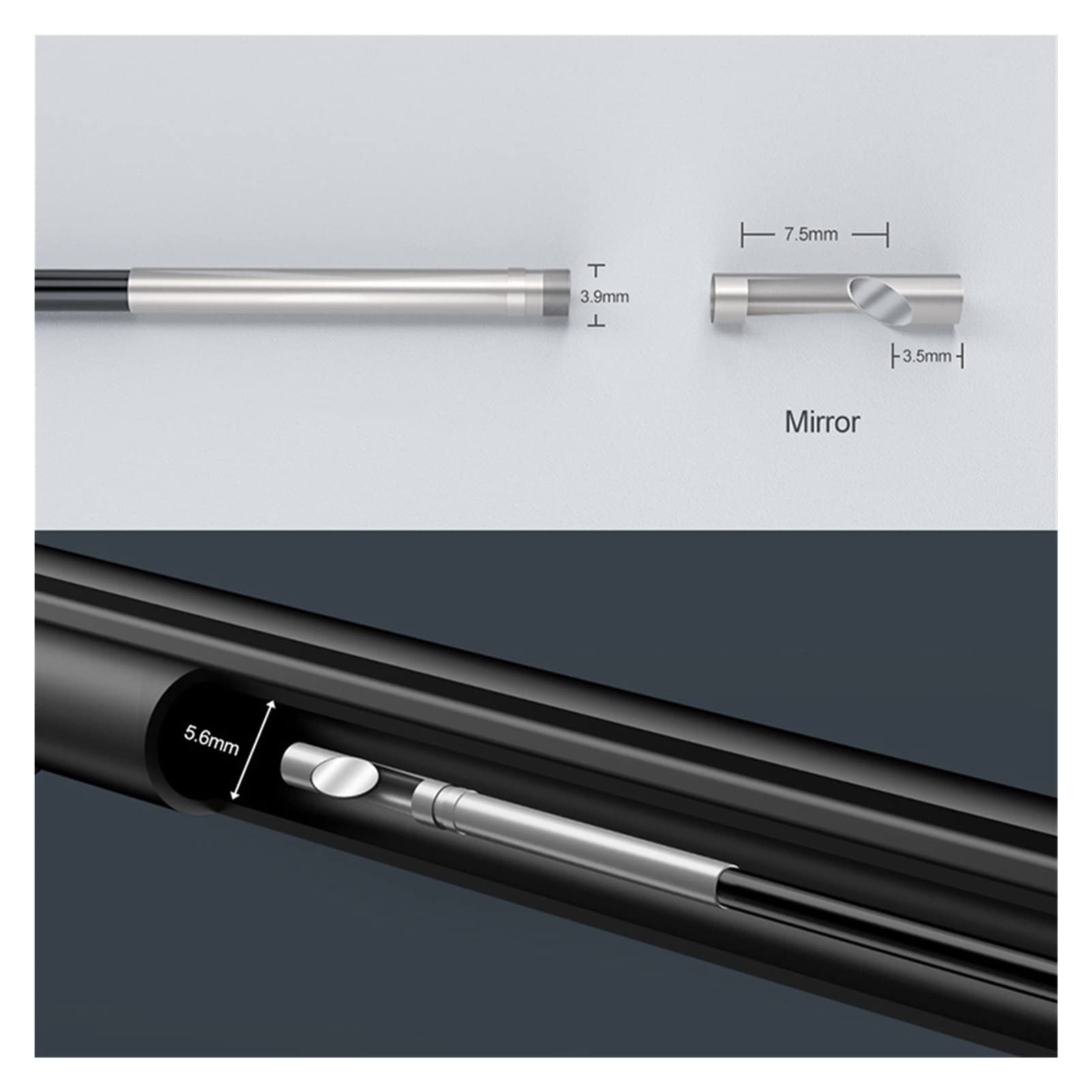 Caméra endoscopique, 3.9mm LCD Endoscope Nettoyage Visual Inspection Caméra 20 Calibre et Tube d'insertion de chasse 4. pouces 1080p(Not TF card)