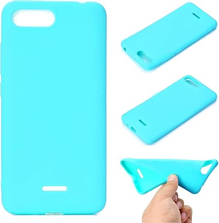 OUJD Funda Xiaomi Redmi 6A, Carcasa Xiaomi Mi 6A Silicona Gel, Mate Case Ultra Delgado TPU Goma Flexible Cover para Xiaomi Redmi 6A- Azul Cielo