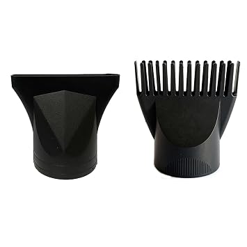 Dranvsok Universal Hair Dryer Nozzle 2 Pack - Concentrator Attachment & Comb Diffuser for Blow Dryer, Flat Nozzle & Styling Tool Fits Most Hair Dryers outer diameters of 1.69-1.77in