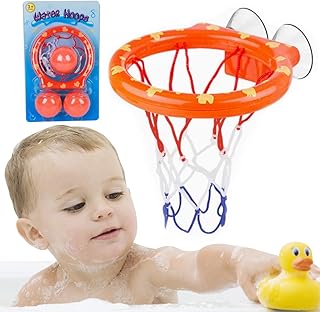 Cerceaux de Basket-Ball de Jouets HANEL-Jouets de Bain Ensemble de Jeu pour Le Petit bébé Jouets de Bain créatifs Jeu de tir pour la Baignoire pour Enfants et Tout-Petits avec 3 balles