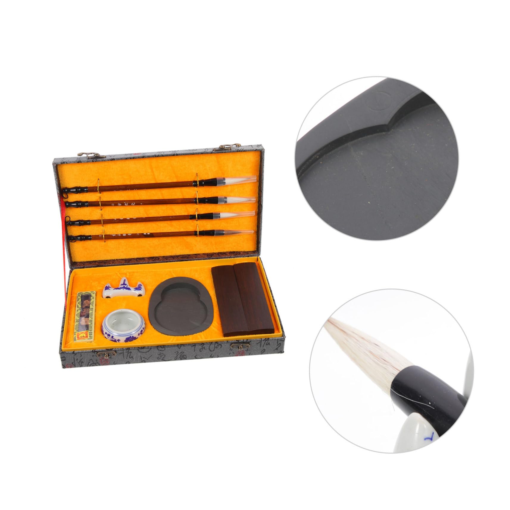 Set di Pennello da Scrittura per Calligrafia Cinese Leggero e Portatile in Legno, Kit Semplice e Attraente per Studenti, per Pittura e Pratica Calligrafica