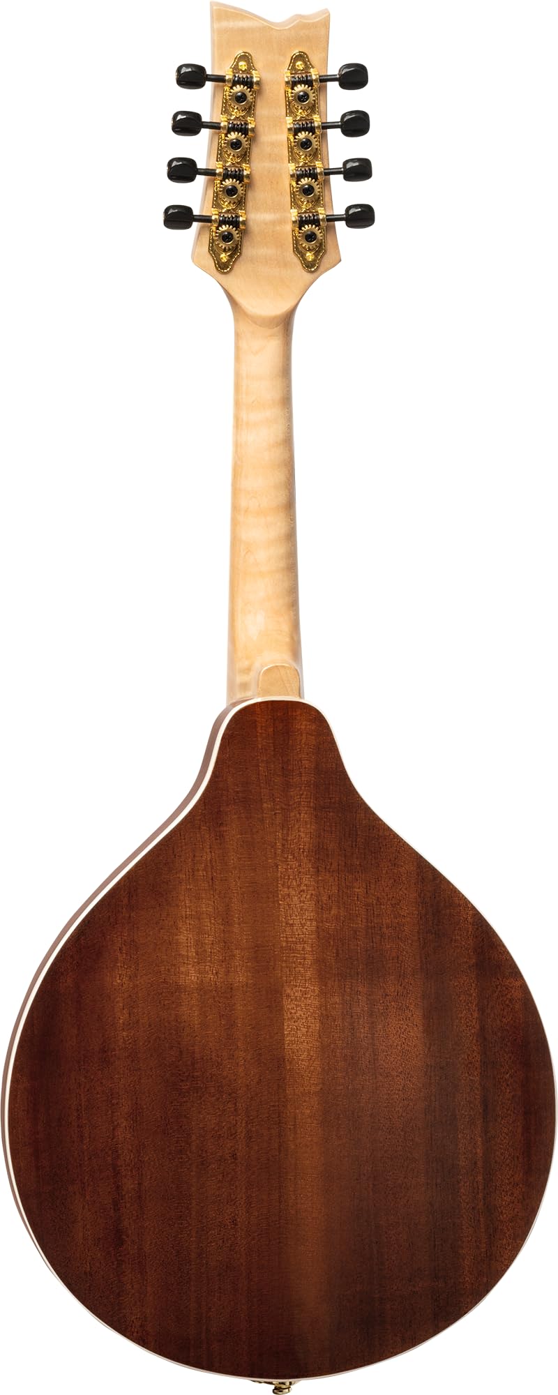 Ortega Mandoline im A-Stil, Oberseite aus massivem geflammtem Ahorn, mit Deluxe-Etui, transparentes violettes Verblassen (RMA200PF)