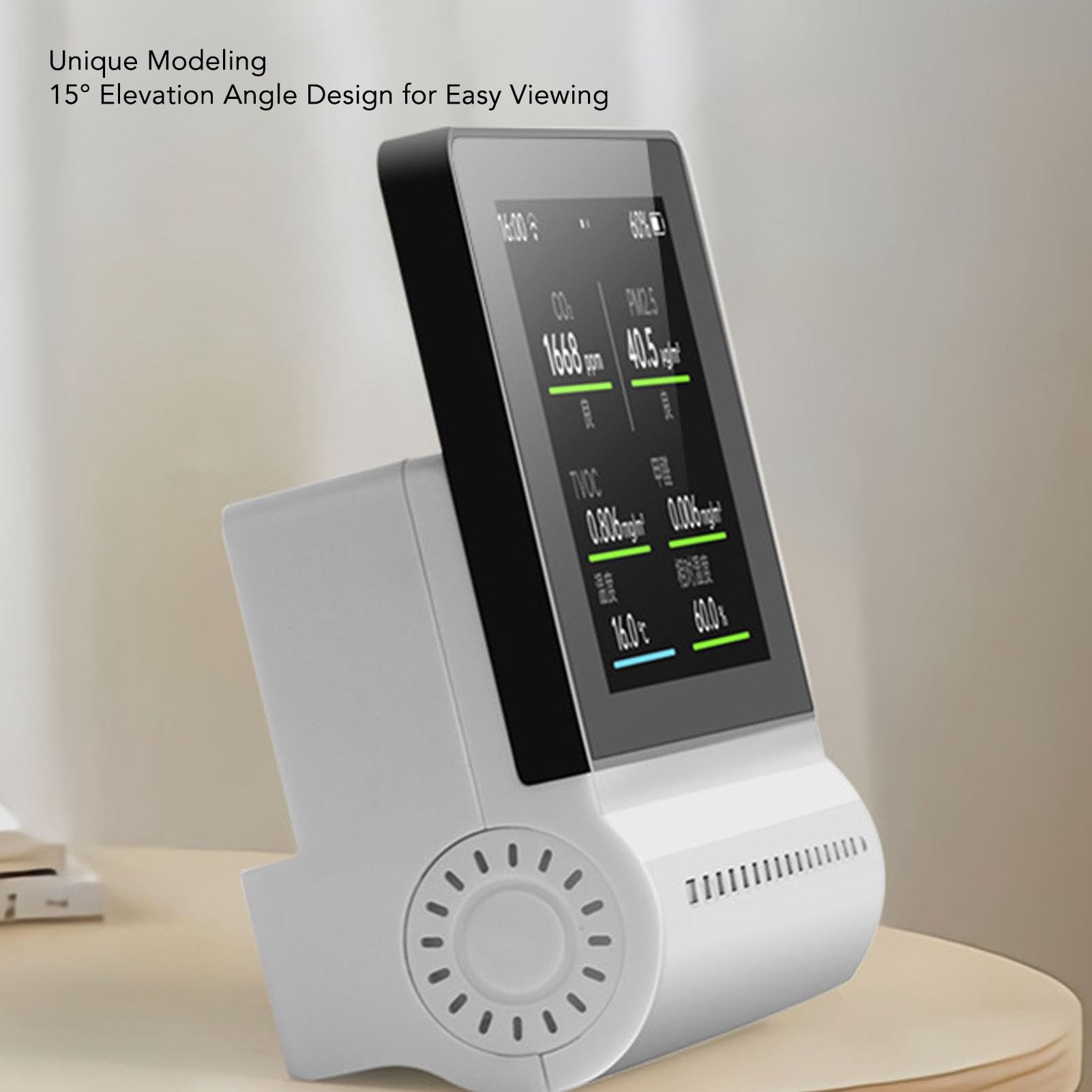 Generic Detector de Calidad del Aire, Pantalla LCD, Bluetooth, PM2.5, Sensor de Temperatura de CO2 para Sala de Estar, Dormitorio, Oficina, Diseño ABS