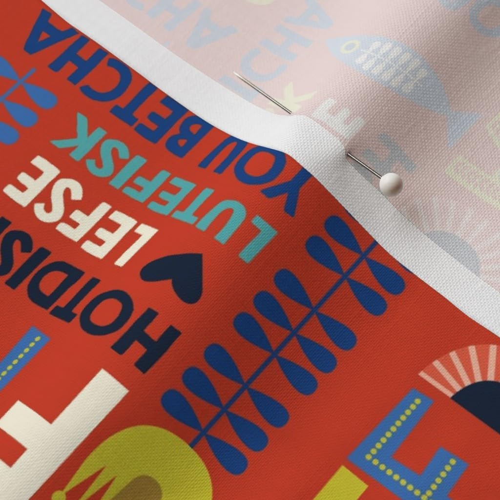 Spoonflower Fabric - Uffda Minnesota Slang Scandinavian You Betcha Hotdish Printed on Petal Signature Cotton Fabric by The Yard - Sewing Quilting Apparel Crafts Decor