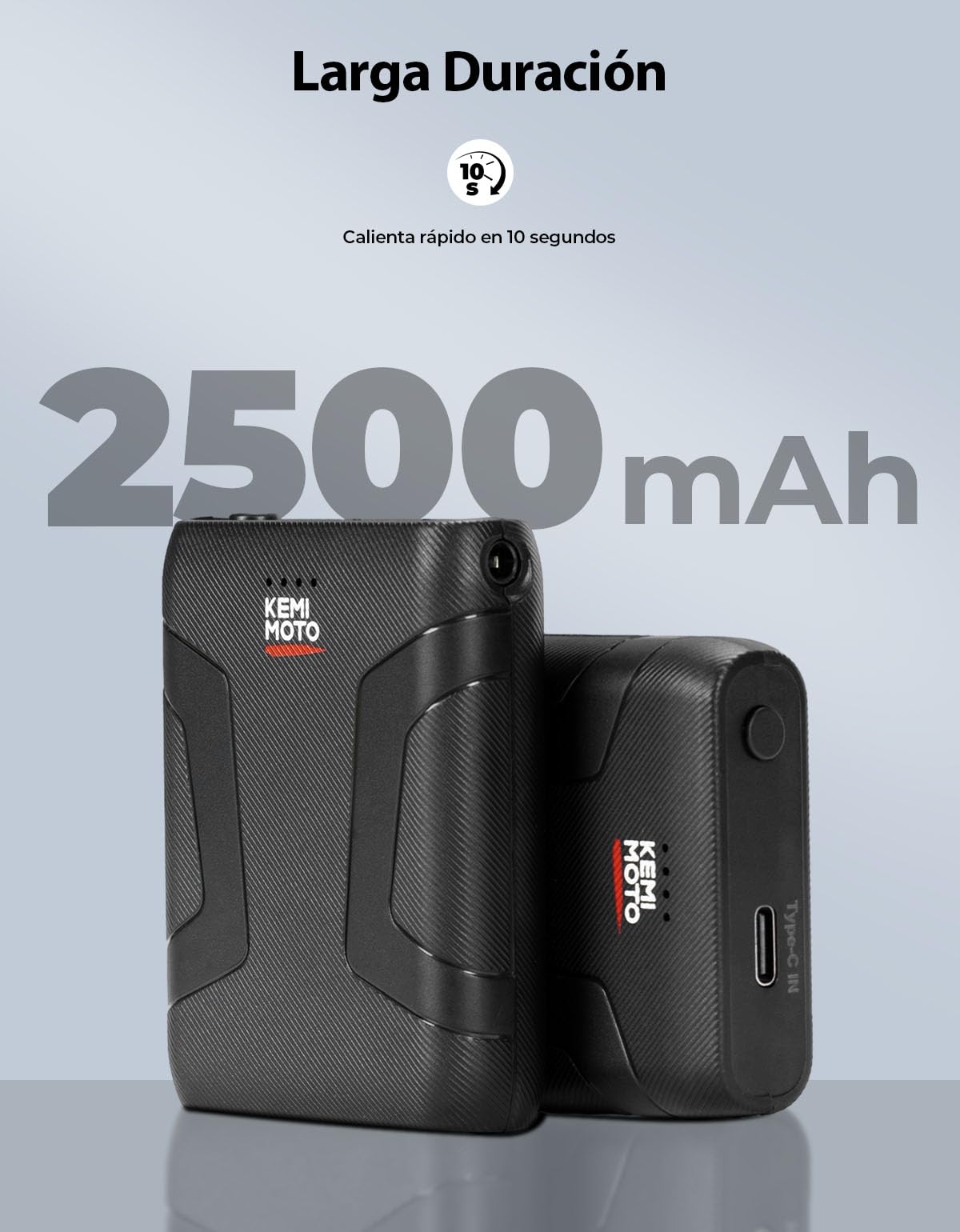 KEMIMOTO Guantes Calefactables, Guantes Moto Térmicos con Batería 2500 mAh, Guantes Moto Invierno Hombre y Mujer, Resistente al Desgaste para Moto, Esquí, Actividades Hielo Nieve