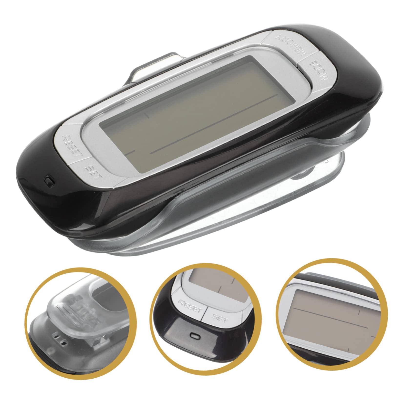 SUPVOX podomètre 3D Marcher Compteur de Pas activité avec Pince Suivi des Pas pour podomètre Simple de Poche numérique passomètre Multifonctionnel passomètre 3D Abdos
