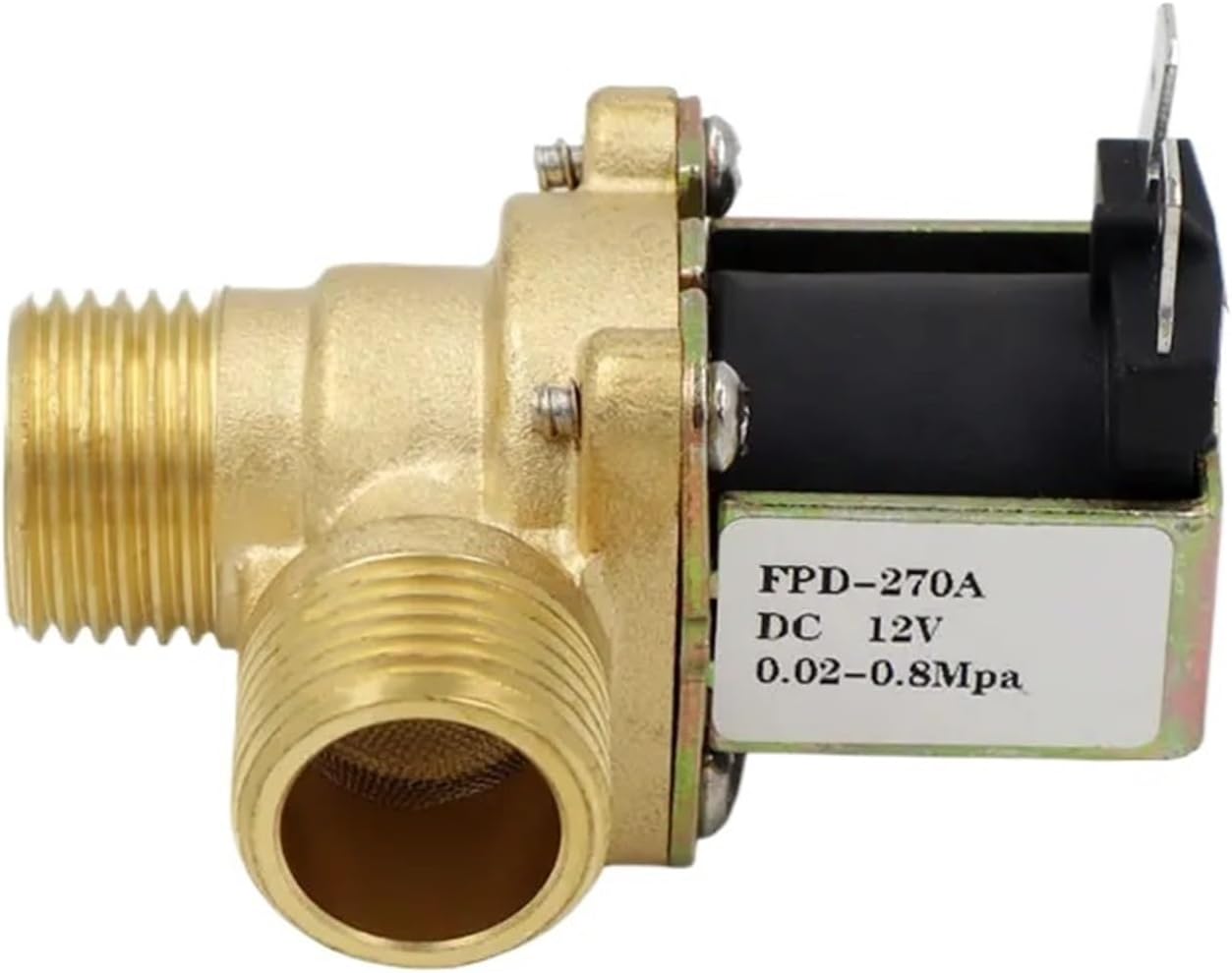 220V DC 12V 24V DN15 G1/2 Brass Electric Solenoid Valve Normally Closed Water Inlet Switch with Filter(24V)