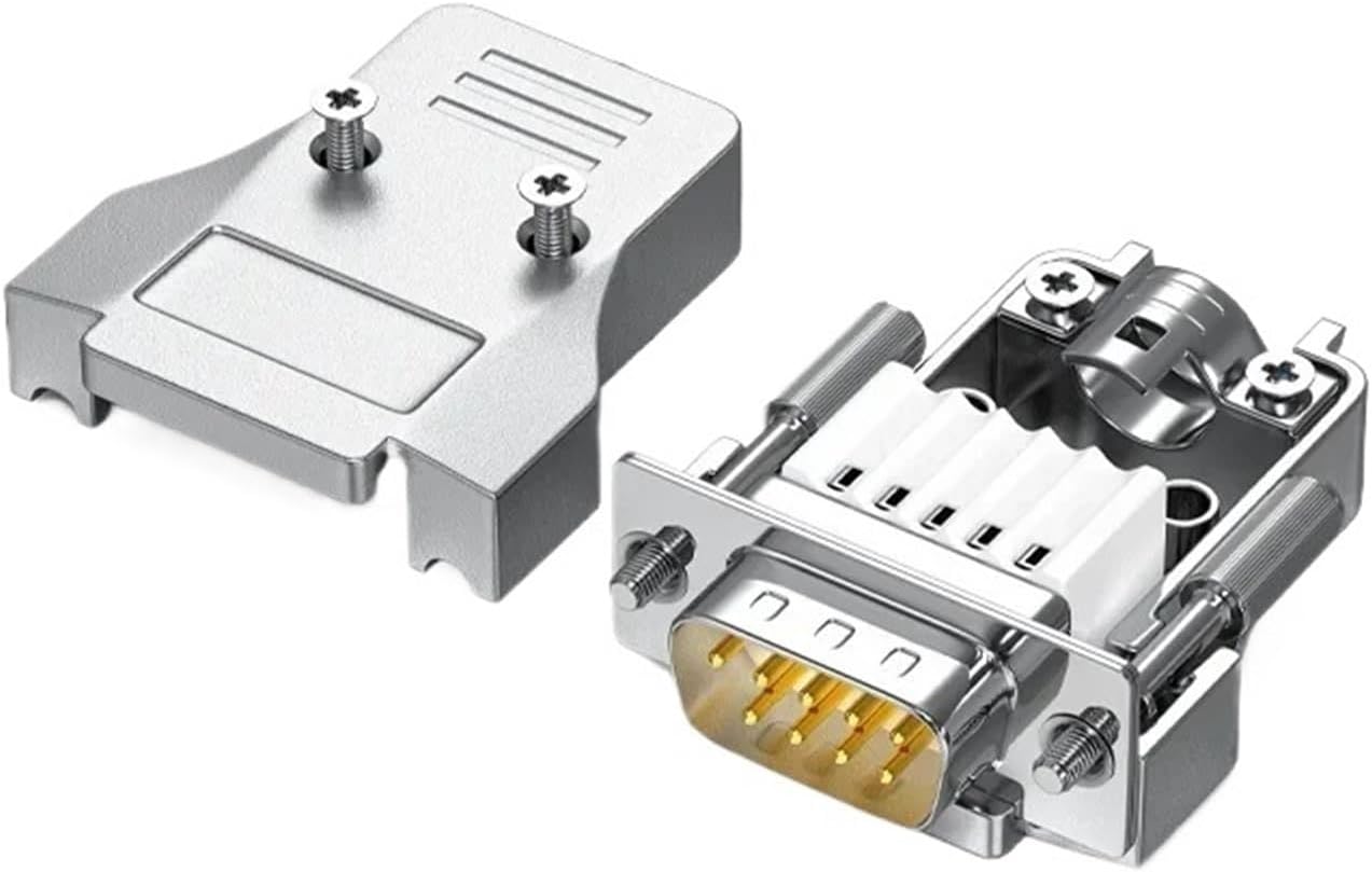 9Pin RS232 Connector Mini DB9 Male Female Solderless Joint Plug Industrial Grade Upgraded Universal 485/422 Serial Port Adapter(Male-Punching Pin)