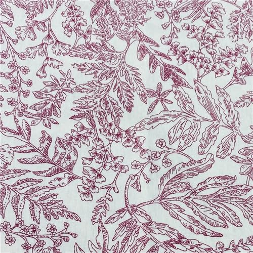 Tissu en pur coton imprimé végétal haut de gamme pour literie et confection