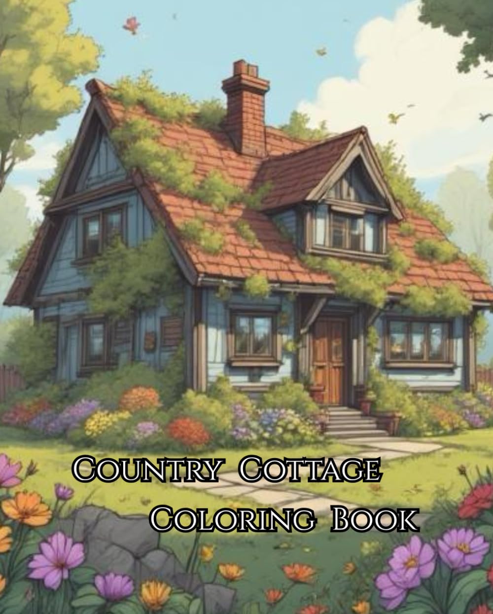Country Cottage Coloring Book: Simple Country Living Scenes to Color & Unwind