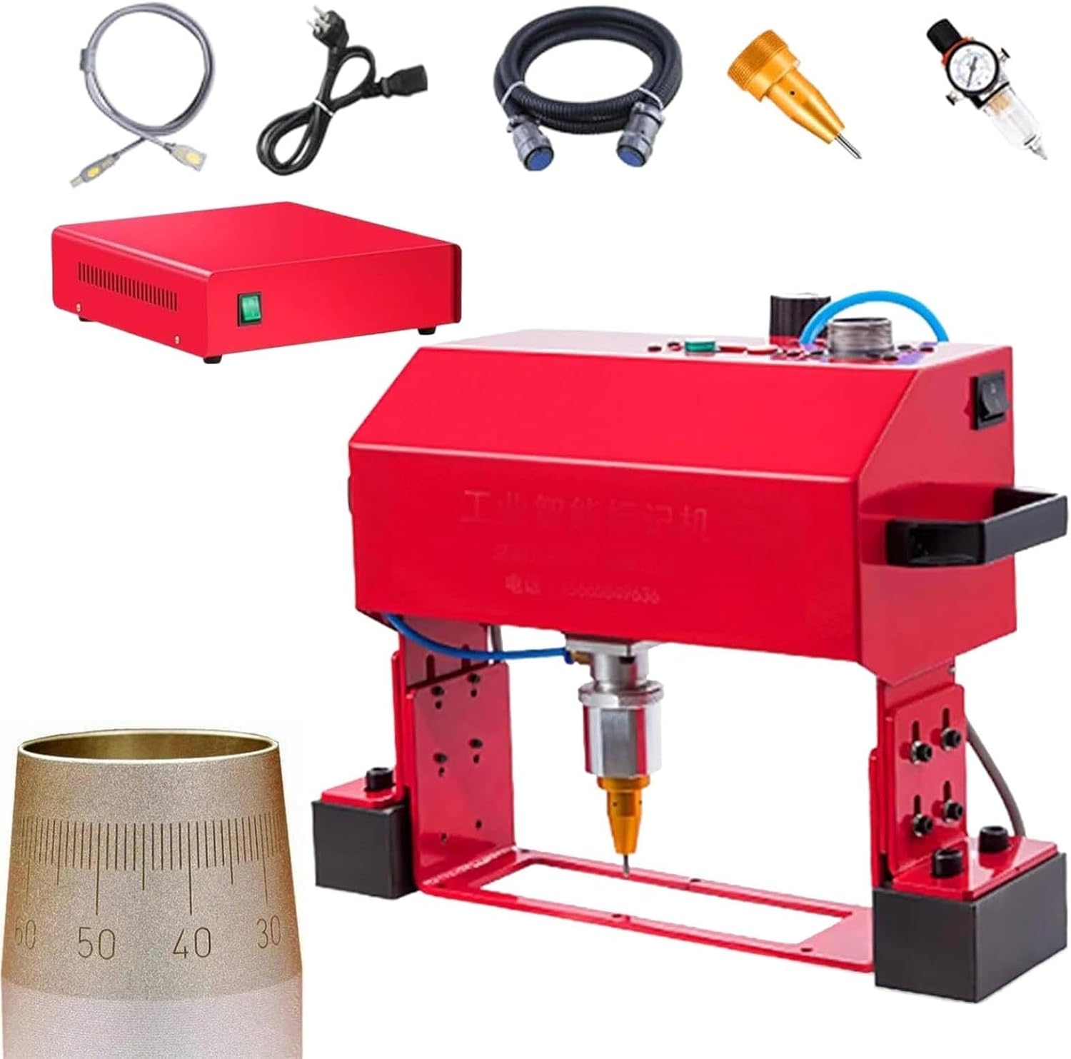 Pneumatic Metal dot Peen Marking Machine, Engraving, Depth 0.01-1 mm Size(A,170x110mm)