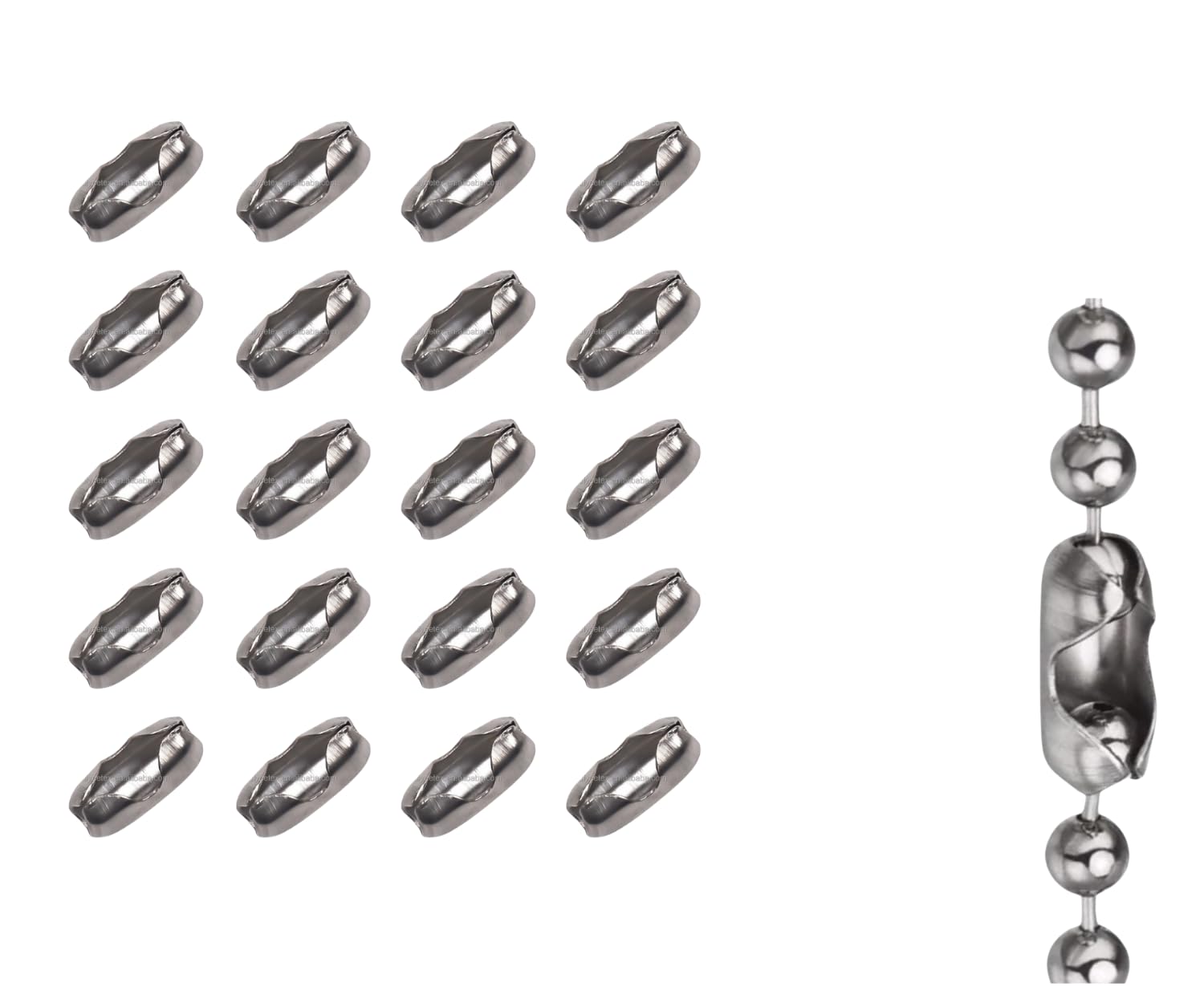 Rokel Stainless Steel-20Pcs Roller Blind Chain Connectors – 20 Pcs Stainless Steel Blind Cord Connector Clips For Roman & Vertical Blinds – Easy Fit Window Blind Repair Parts (Stainless Steel-20Pcs)