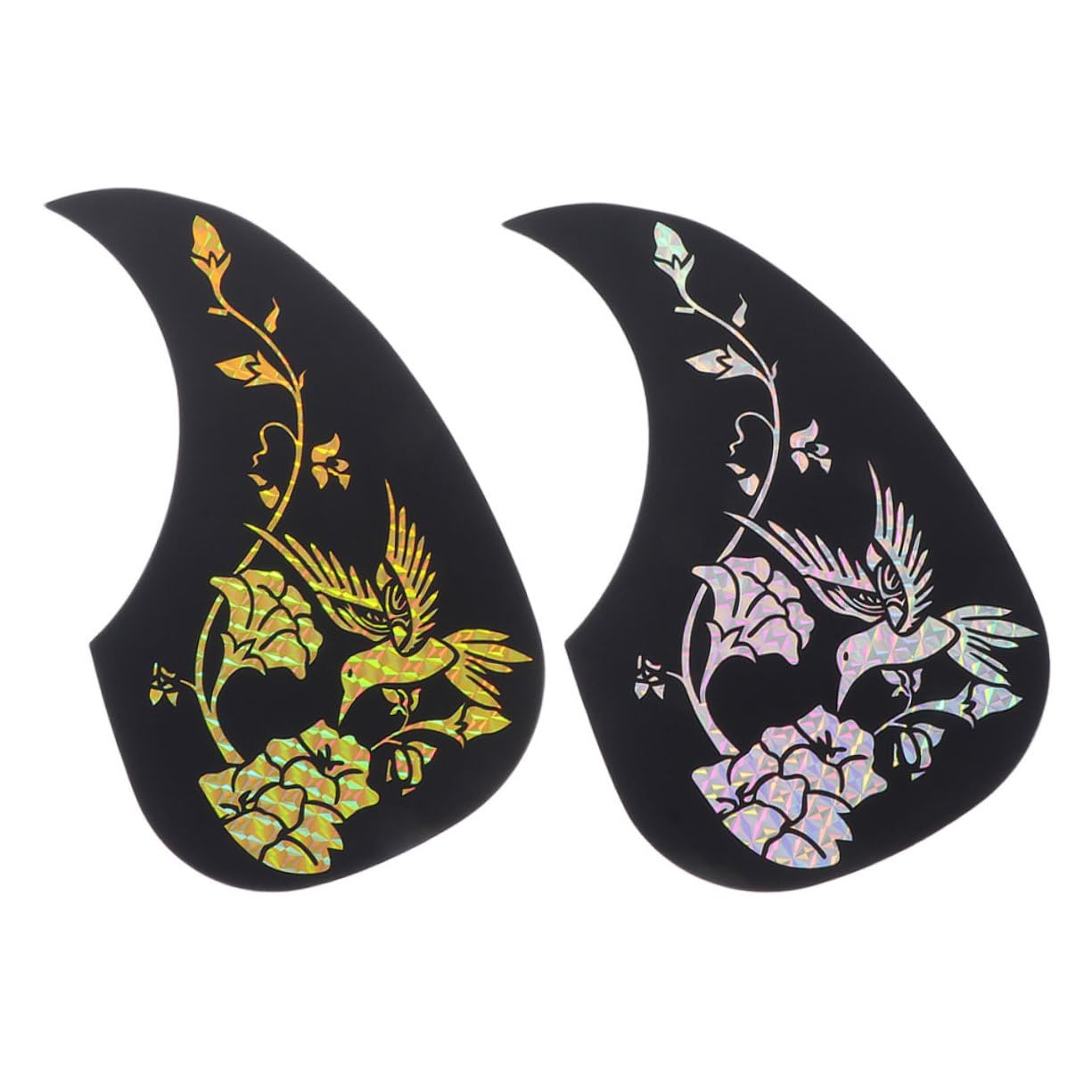 BESPORTBLE 2Pcs Acoustic Guitar Pickguard Scratch Hummingbird and Water Drop Design Lightweight Durable Electric Guitar Protection Easy to Install