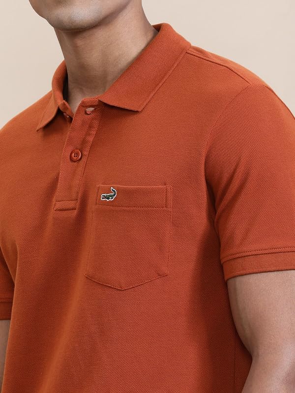 Image of CROCODILE Men's Solid Casual Wear T-Shirt | Polo Neck | Half Sleeves | Pull On | Regular