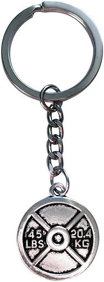 YICAIHUI Dumbbell Key Chain Weightlifting Workout Keyring Fitness Jewelry Fitness Keychain Pendant for Men Barbell Key Ring