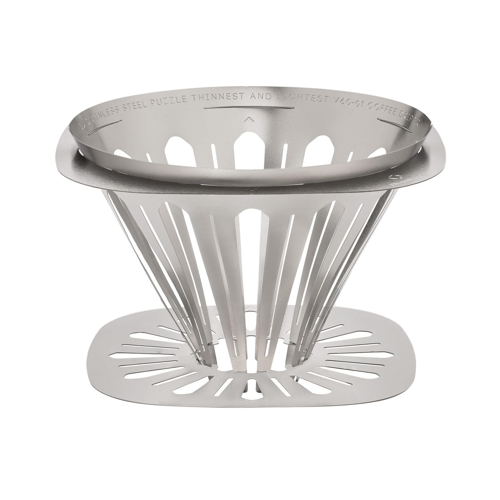 Thous Winds Faltbarer Kaffeefilter, Pour Over Kaffeefilter Edelstahl, Kaffeefilterhalter Wiederverwendbar, für Zuhause, Café, Camping