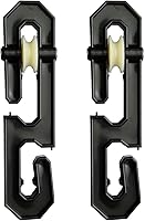 Vista 1 de Kit de polea separadora de tendedero de aluminio de plástico, accesorios de tendedero para exteriores para líneas largas y cargas pesadas (2, negro)