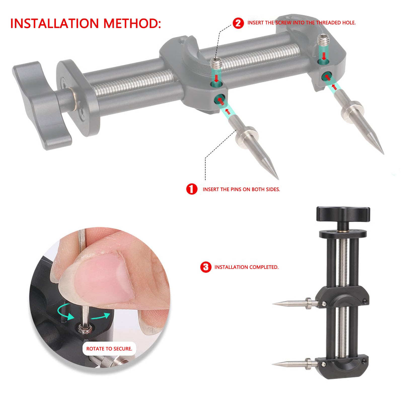 Akozon Strumento di Riparazione Filettatura Obiettivo Regolazione Fotocamera e Filtro da 25 Mm a 130 Mm - Strumento di Riparazione Morsa Obiettivo Fotocamera con Lega di Alluminio - Elettronica/e