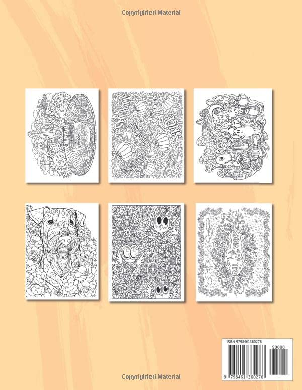 Autumn Harvest Fall Coloring Book for Adults: 40 Easy, Relaxing and Beautiful Thanksgiving Designs For Relaxation and Stress Relief image 3