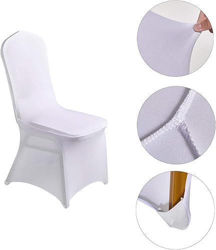 Miniatura 3 de LZY 20 fundas elásticas de elastano para sillas de bodas, fiestas, banquetes de comedor y decoración de sillas (blanco, 20)