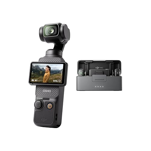 DJI Osmo Pocket 3 + Mic 2 (2 Sender + 1 EmpfÀnger + Ladeschale), Vlogging-Kamera mit 1ⳠCMOS und 4K/120 fps, 3-Achsen-Stabilis., Schnellfokus, Gesichts-/Objektverfolgung, 2-Zoll-Touchscreen - Osmo Pocket 3 mit Mic 2 (2 Sender + 1 EmpfÀnger + Ladeschale)