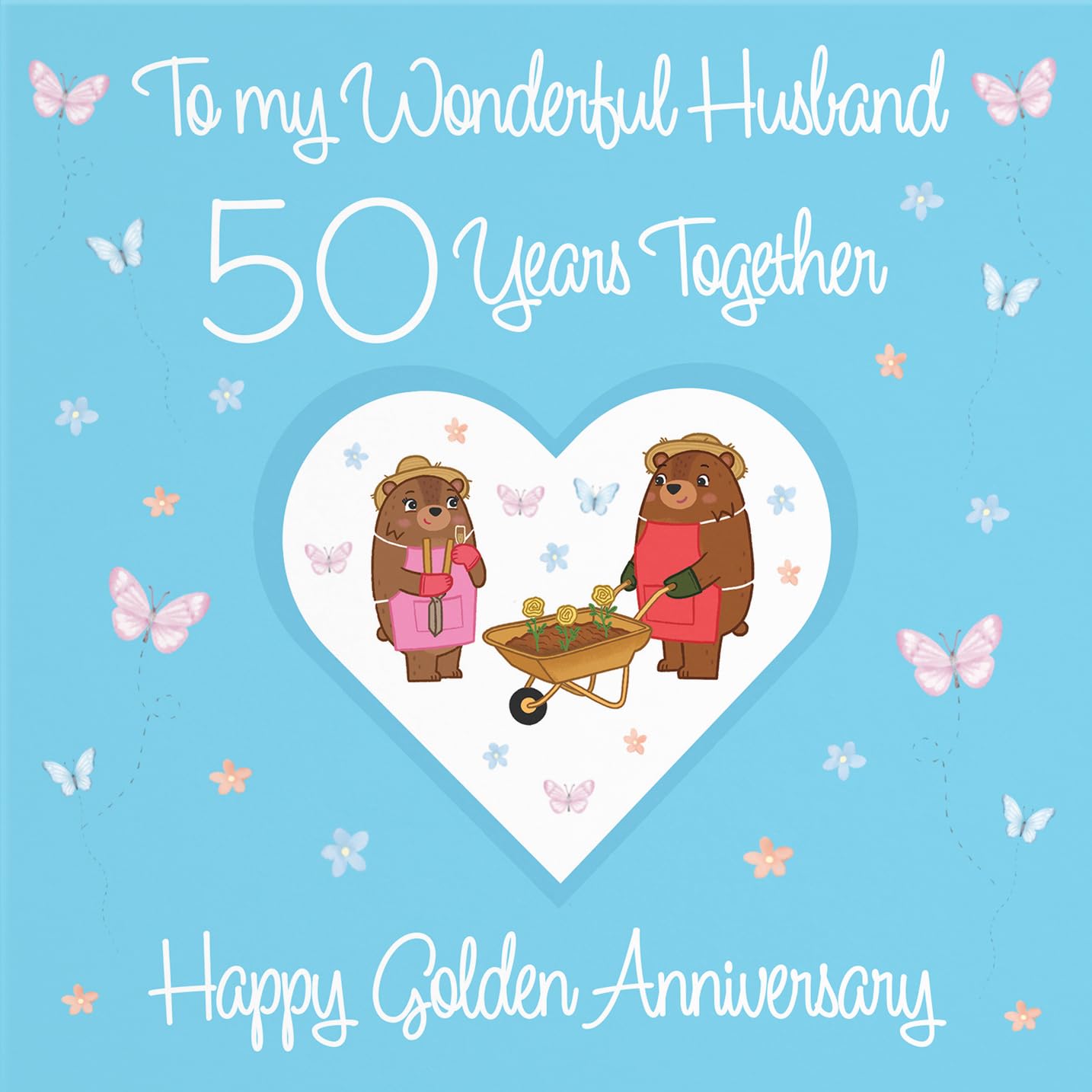 Hunts England, Husband 50th Anniversary Card, 50 Years, Golden Anniversary, Romantic Meadows, Fun Card - Image 2