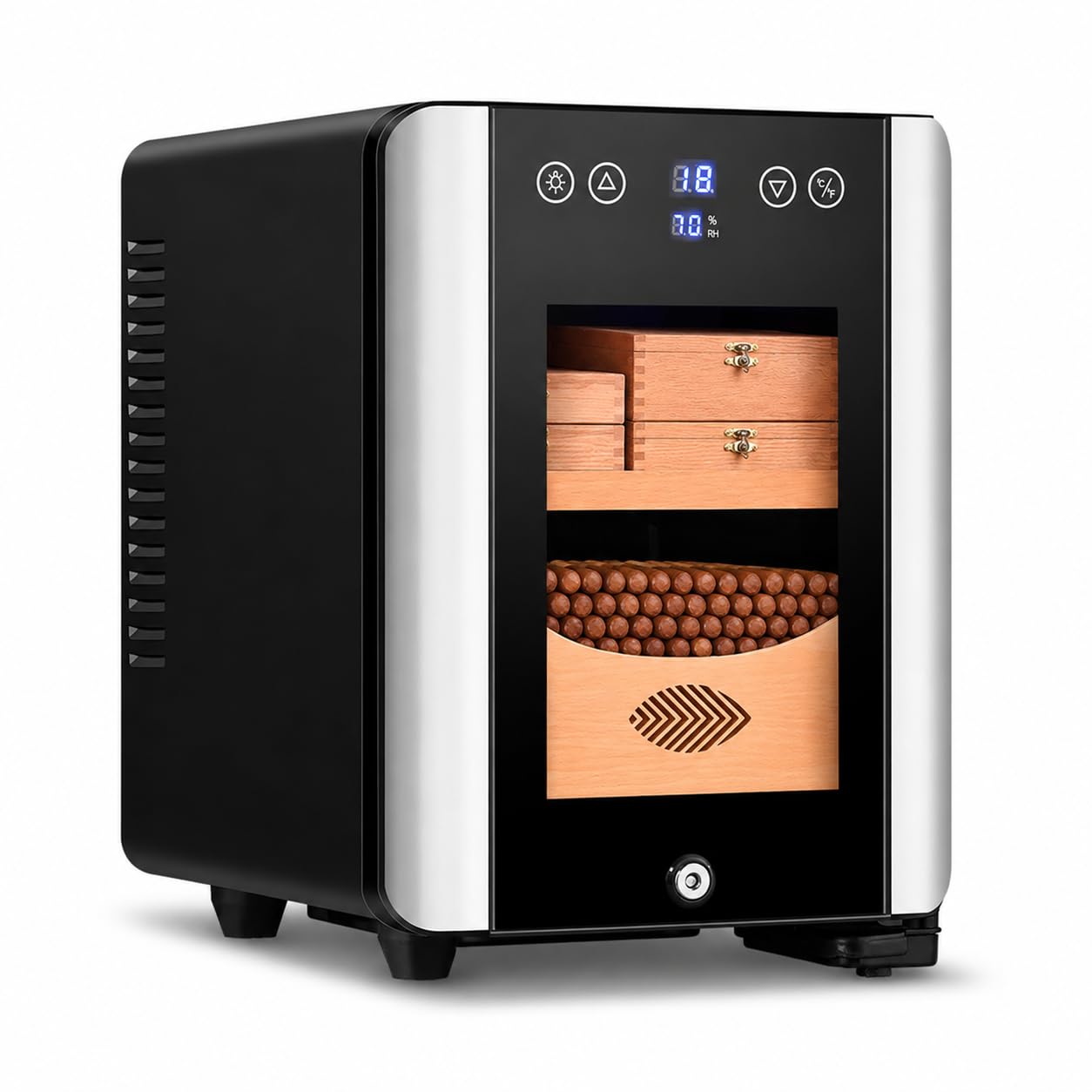 Humidificador eléctrico para puros, 8 L, capacidad para 100 puros, interior