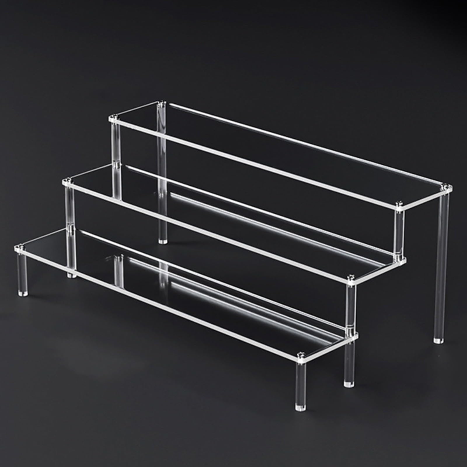 snowchecking 2-5 Tier Acrylic Riser Clear Display Stand Cologne Organizer Acrylic Shelves, Clear Acrylic Display Stand For Figurine Cupcakes Jewelry Collectibles(3 layers 40cm)