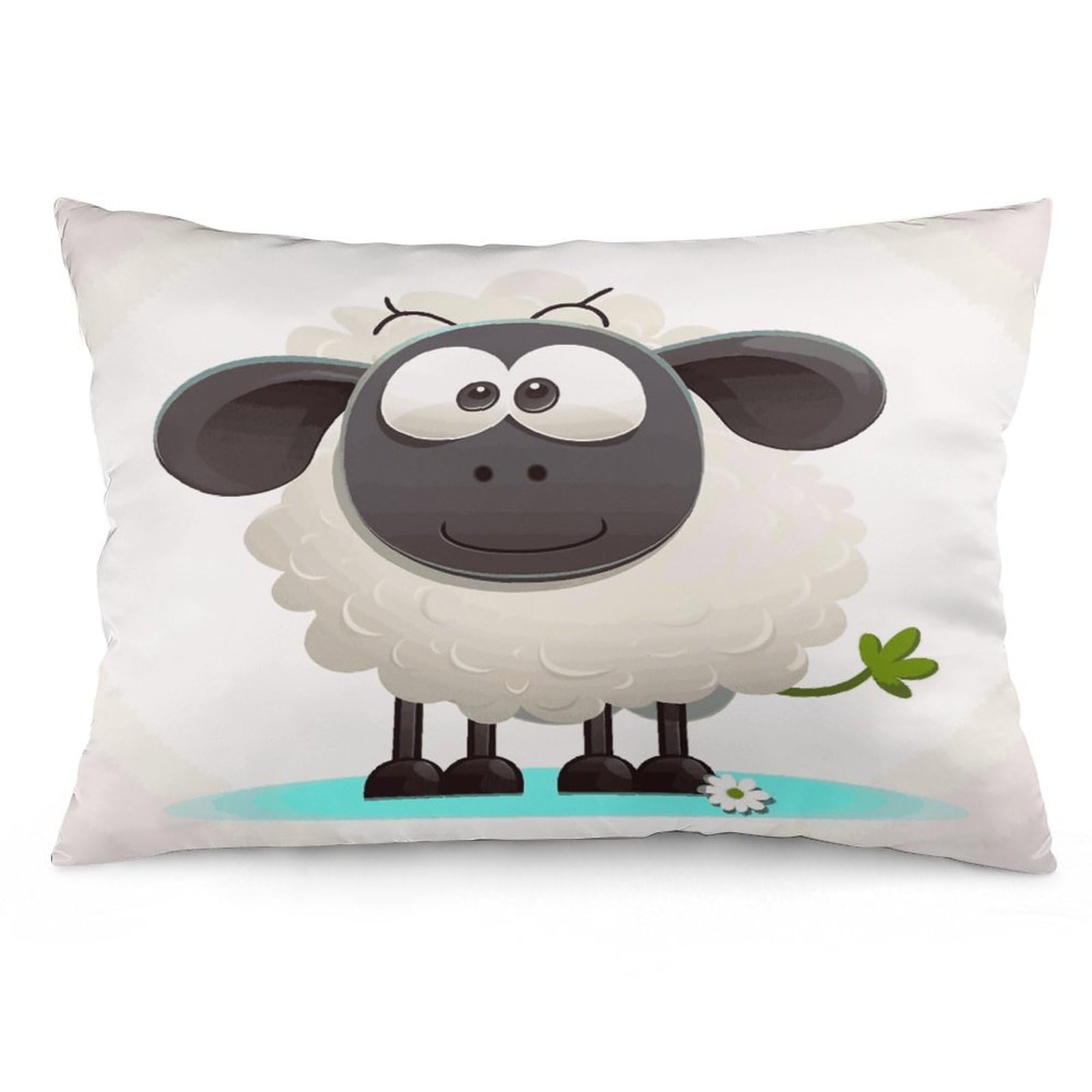 Sheep Throw Pillow Covers with Silent Zipper Polyester Pillow Protectors Removable Pillow Cases Soft Pillowcase Cozy Pillow Sham Cushion Cover for Sofa Car Bed 20"x30"