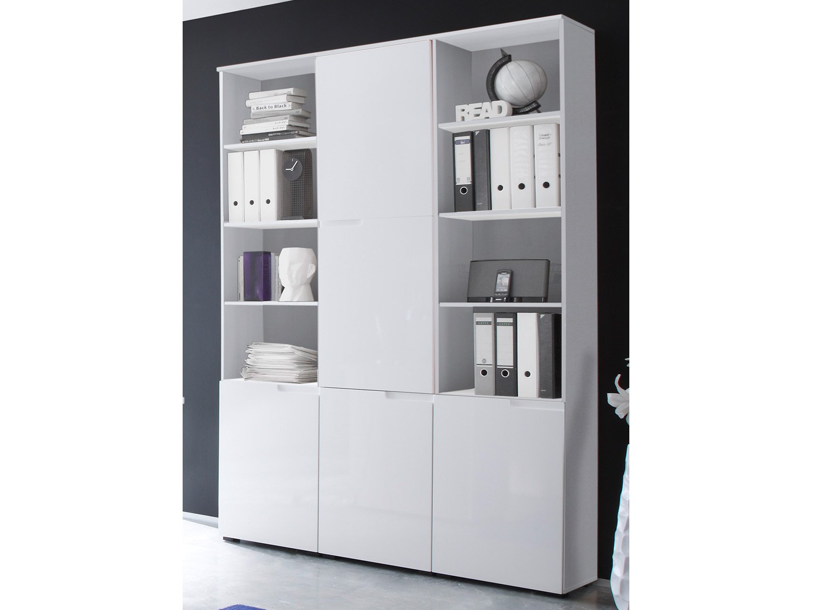 möbelando Büroregal-Set Regale Büroprogramm Bürokombination Büroeinrichtung Suzette I