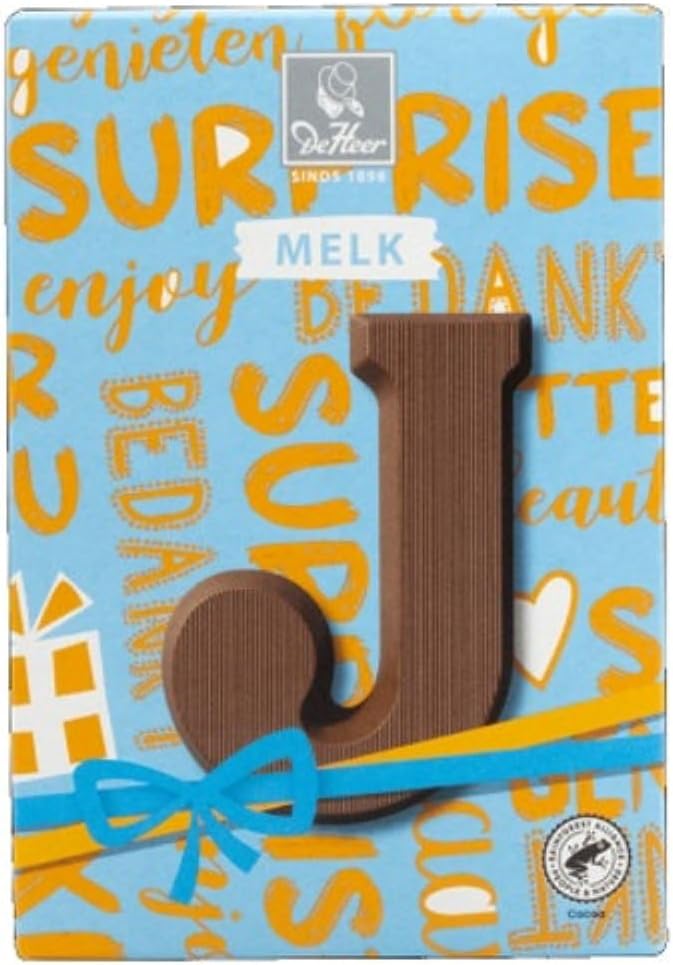 Chocolate MELK Letter (Chocolade MILK Letter) Small size 2.25 oz / 65 gr (Letter ( J ) Milk / Melk)