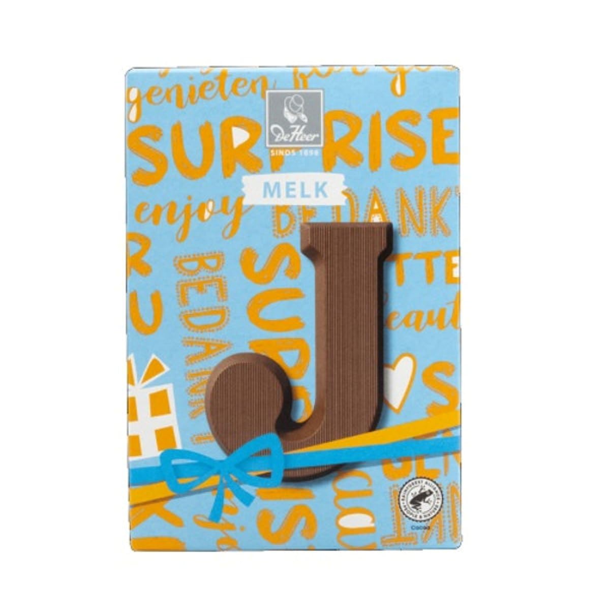 Chocolate MELK Letter (Chocolade MILK Letter) Small size 2.25 oz / 65 gr (Letter ( J ) Milk / Melk)