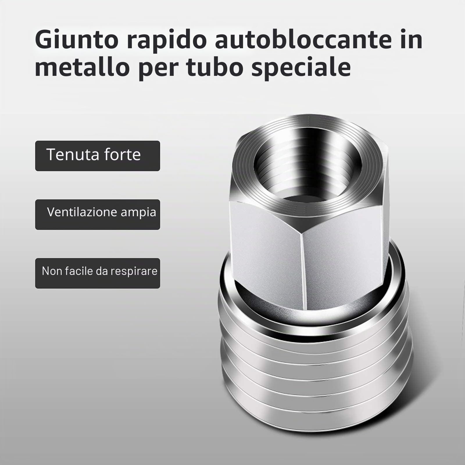Tubo per Aria Compressa 15 m, Pneumatico Ø Interno 9,5 mm Ø Esterno 15 mm 900 PSI, in Gomma Con Attacco Rapido 1/4" - Prolunga Compressore Kit