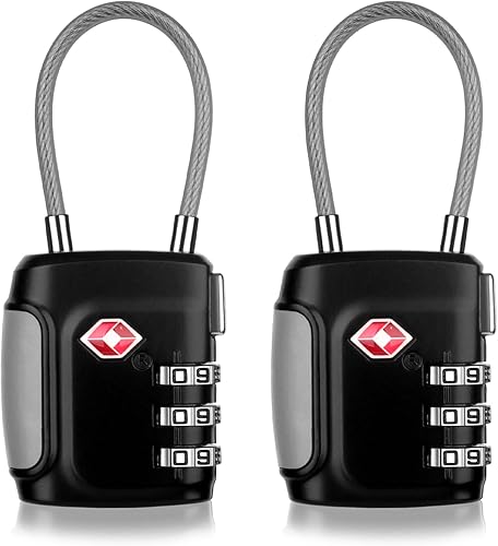 Miniatura 1 de TSA Cerraduras para equipaje, candados compatibles con 4 dígitos para escuela, gimnasio, casillero deportivo, cerradura de combinación, candado de