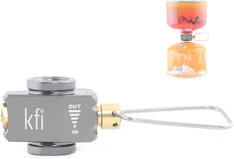 KFI Gas Canister Refill Adapter, Fuel Transfer Device, Gas Bottle Refill Adapter, Portable Gas Pressure Valve Inflation Valve for Outdoor, Multifunction Camping Canister Bleed Valve