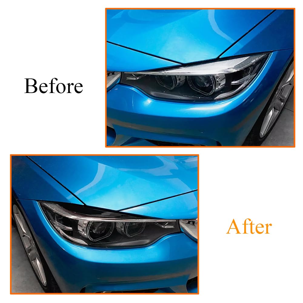 Palpebra per Fari, Sopracciglia per Fari Auto Nero Lucido, 2 Pezzi Coperture Sopracciglia Coperture Palpebre Compatibili con BMW Serie 4 F32 F33 F36 2014-2020