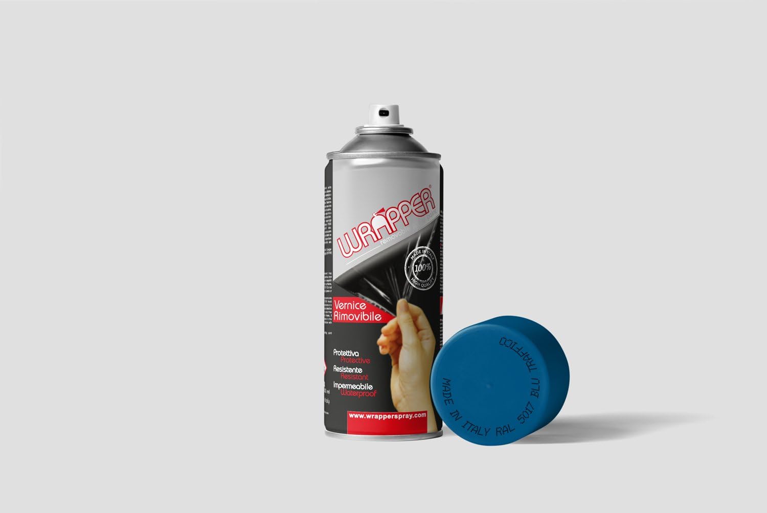 Wrapper 400WRAPPER5017 Aerosol Removable Spray Paint, Traffic Blue, 400 ml