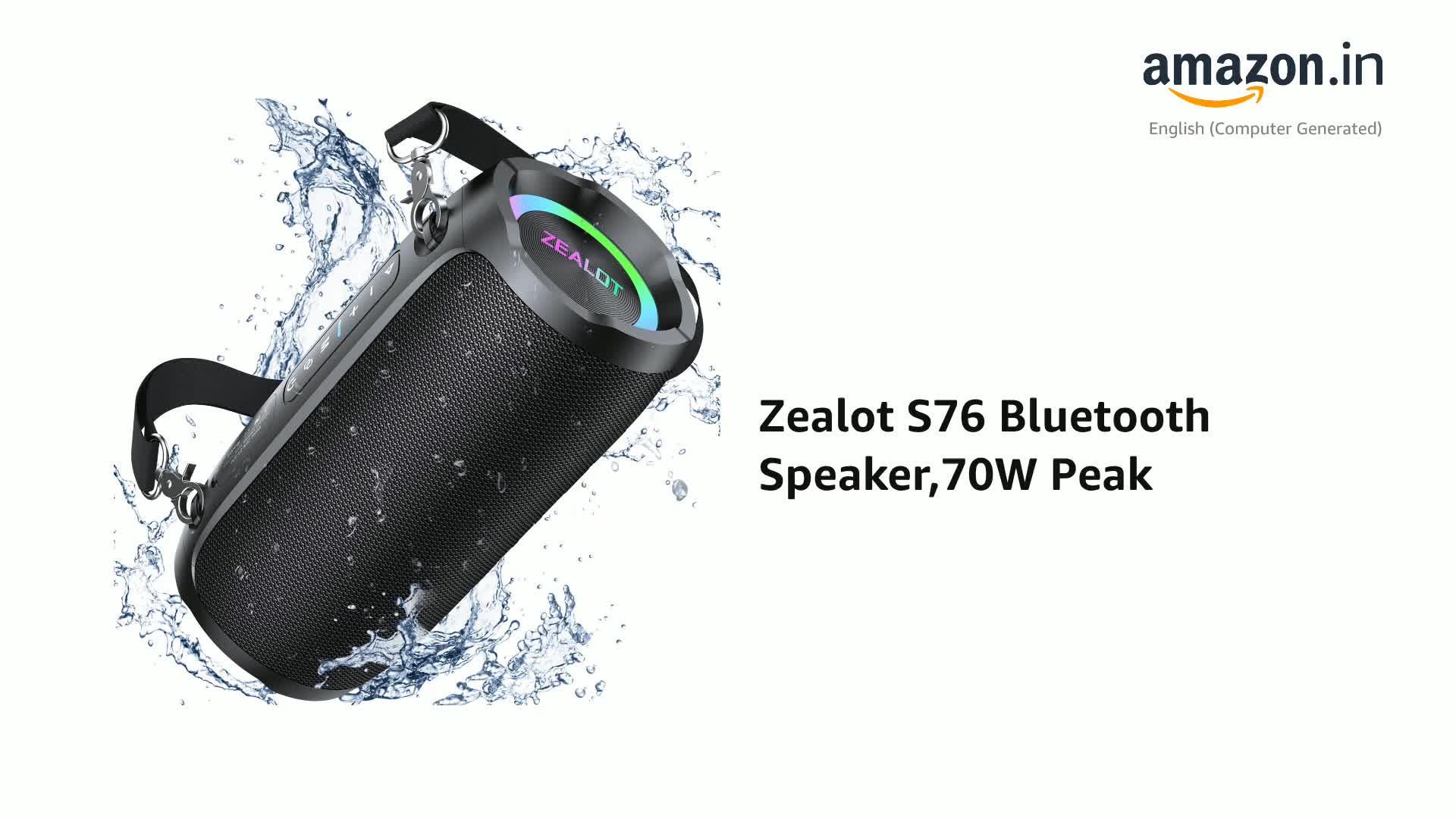 Zealot S76 Bluetooth Speaker,70W Peak(50W) Booming Sound Speakers