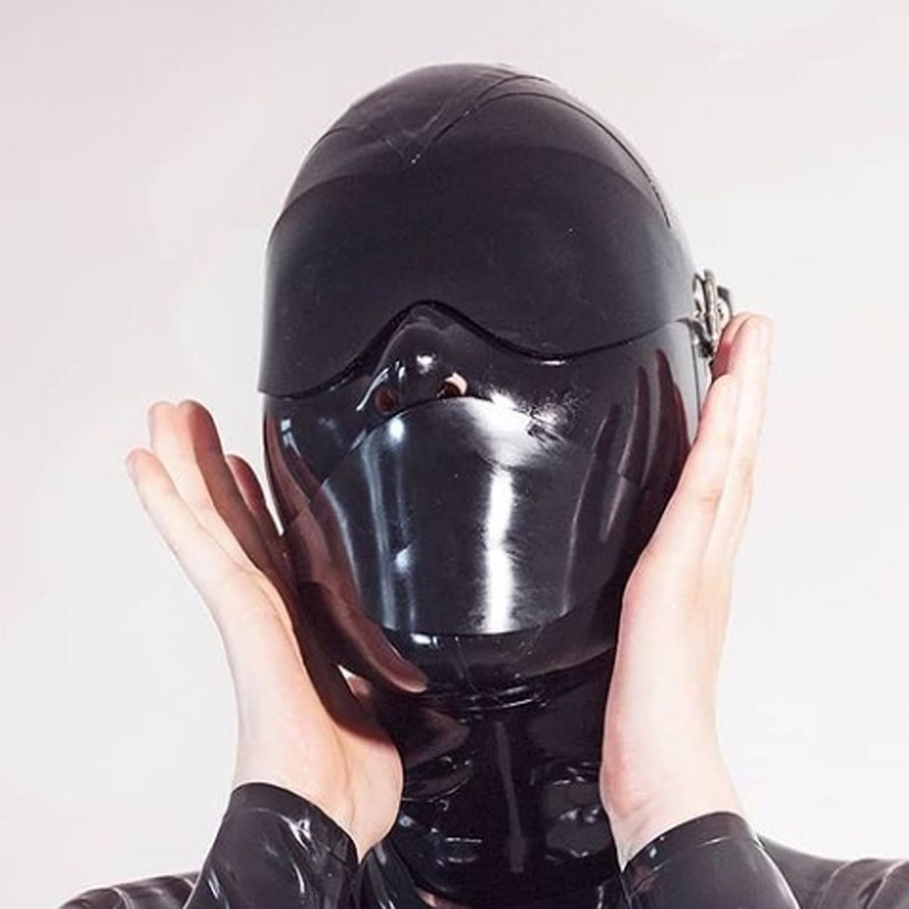 MFMYEE Maschera in Lattice 100% Gomma SM Fetish Dildo Spina Pene Maschera Bondage Maschera Gioco di Ruolo (M)