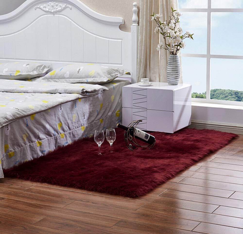 CNFQ Faux Fleece Carpet Soft Faux Sheepskin Wool Rug Wool carpet