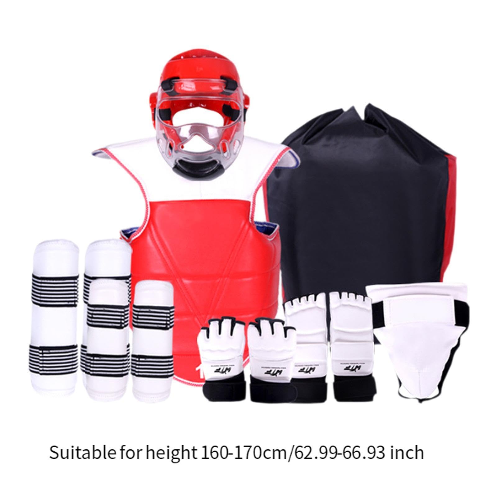 Kit da Sparring da 8 Pezzi Taekwondo con Copricapo E per Sanda