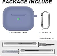 Vista 637 de Funda para AirPods Pro con kit de limpieza, funda de silicona suave para Apple AirPod Pro de 1ª/2ª generación, accesorios de funda AirPods Pro/Pro 2