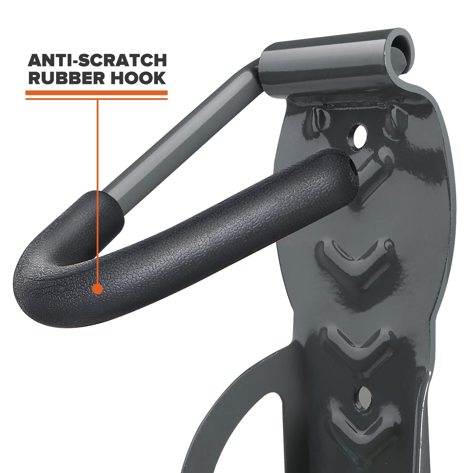 LYCAON Soporte Bicicletas Pared, Gancho Bicicleta Pared Soporta Hasta 68lb, con Bandeja Para Neumáticos & Tornillos, Portabicicletas de Almacenamiento Vertical Casa/Tienda/Garaje (2)
