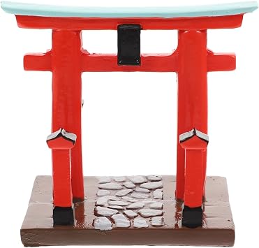 Japanese Gate Miniature Fairy Gardens Decor Landscape Ornament for Aquarium Fish Tank Decor, C